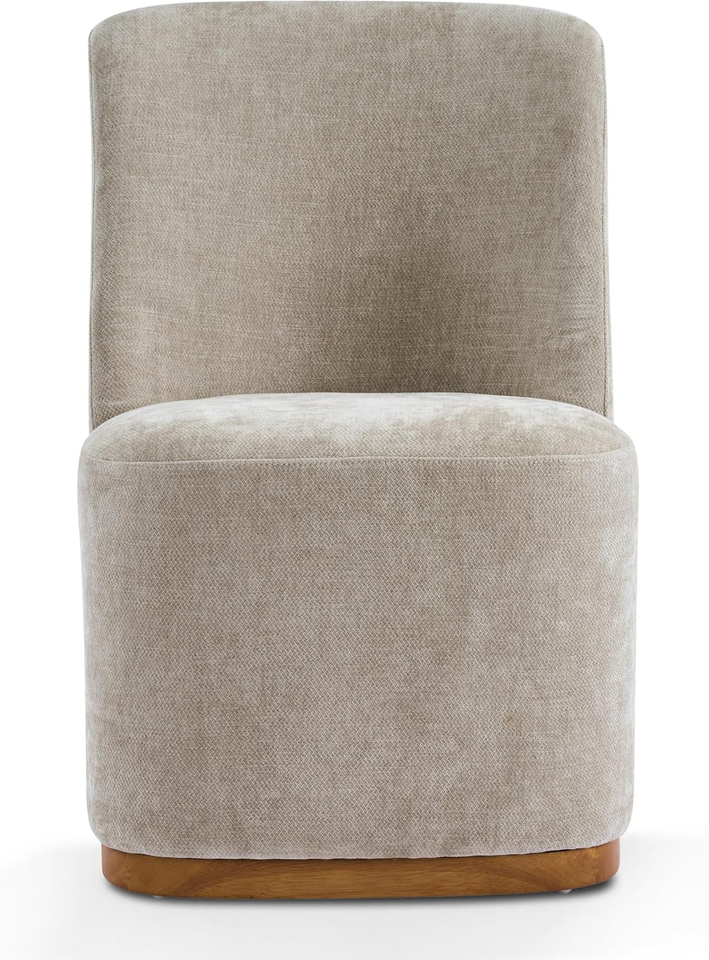 Christopher Knight Home Lucy Chenille Upholstered Dining Chairs Set of 2, Sturdy Wooden Dining Chair with Pedestal Base, Modern Kitchen Chairs with Solid Back, Versatile Indoor Usage, Oatmeal