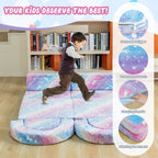 10Pcs Modular Kids Play Couch Glow, Convertible Play Fort Kids Couch, Instant Rebound 28D Foam Toddler Couchs, Kid Sofa for Playroom, Bedroom Furniture, Colorful and Unicorn