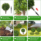 21.6 Inch Artificial Boxwood Topiary Bushes, Set of 4 Fake Shrubs, UV Resistant Plants Faux Topiary Ball Tree for Outdoor Garden Patio Front Porch & Indoor Decor