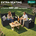 YITAHOME 70 Gallon Deck Bench with Storage, Outdoor Storage Box Bench with Armrests for Patio Garden Pool Porch, Waterproof&Lockable, Black