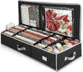 Hearth & Harbor Wrapping Paper Storage Container - Christmas Storage Bag with Interior Pockets - Gift Wrapping Organizer Storage Fits Up to 22 Rolls of 40" - Tear Proof Wrapping Paper Organizer