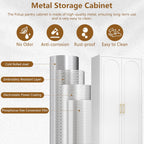 Polup Metal Storage Cabinet with Doors and Shelves, 75 Inch Tall Kitchen Pantry Cabinet, Pantry Cabinets for Kitchen Storage, Freestanding Cupboard for Living, Dining Room, White, Assembly Required