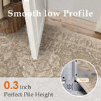 HUGEAR 2x6 Runner Rug Taupe Machine Washable Area Rug Room Decor Distressed Vintage Hallway Rugs Non Slip Carpet Low Pile Rugs for Kitchen Laundry Living Soft Lightweight