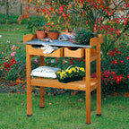 dobar 29030e Handy Planting Table with 3 Drawers and 2 Shelves Made from Waterproofed Pine 80 x 40 x 90 cm