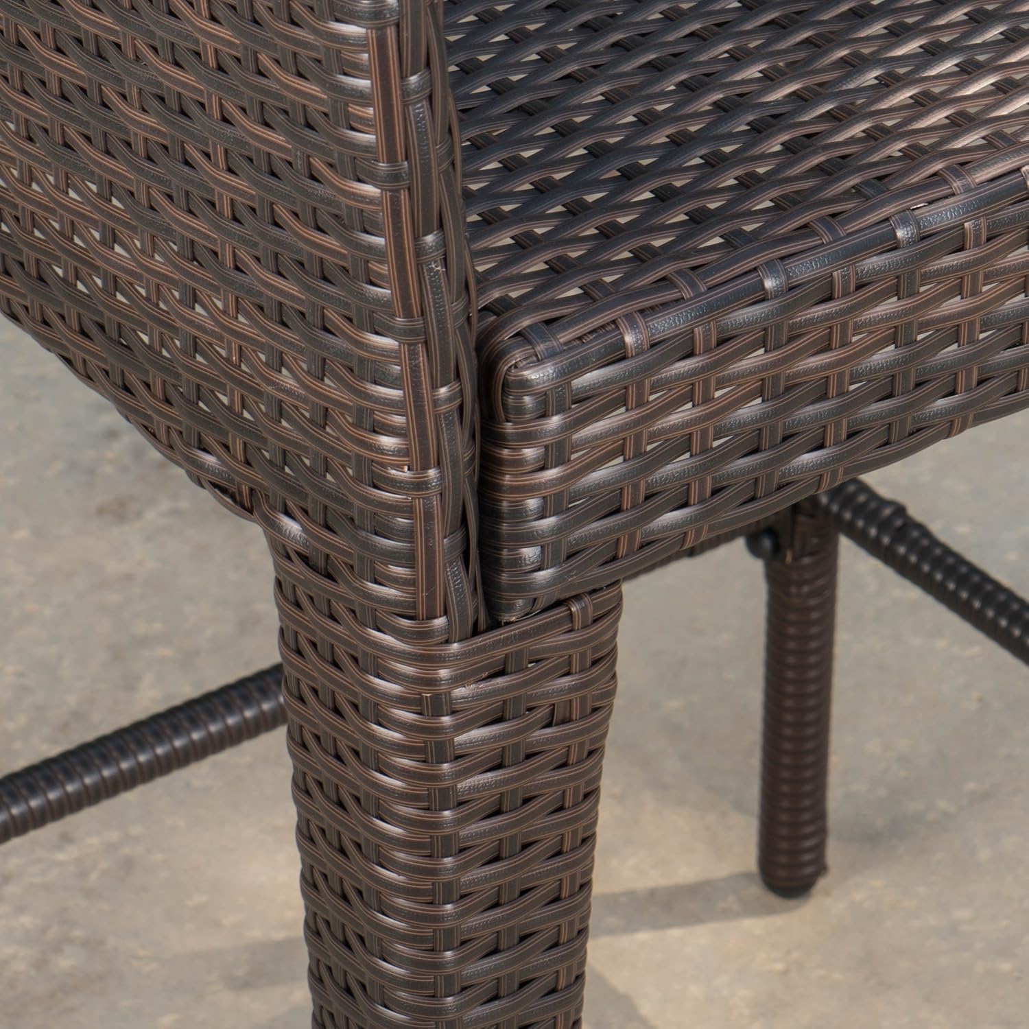 Christopher Knight Home Anaya 45" Wicker Barstools, 4-Pcs Set, Multibrown