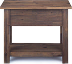SIMPLIHOME Monroe Solid Acacia 14 inch Wide Rustic Narrow Side Tables in Distressed Charcoal Brown for the Living Room and Bedroom (Set of 2)