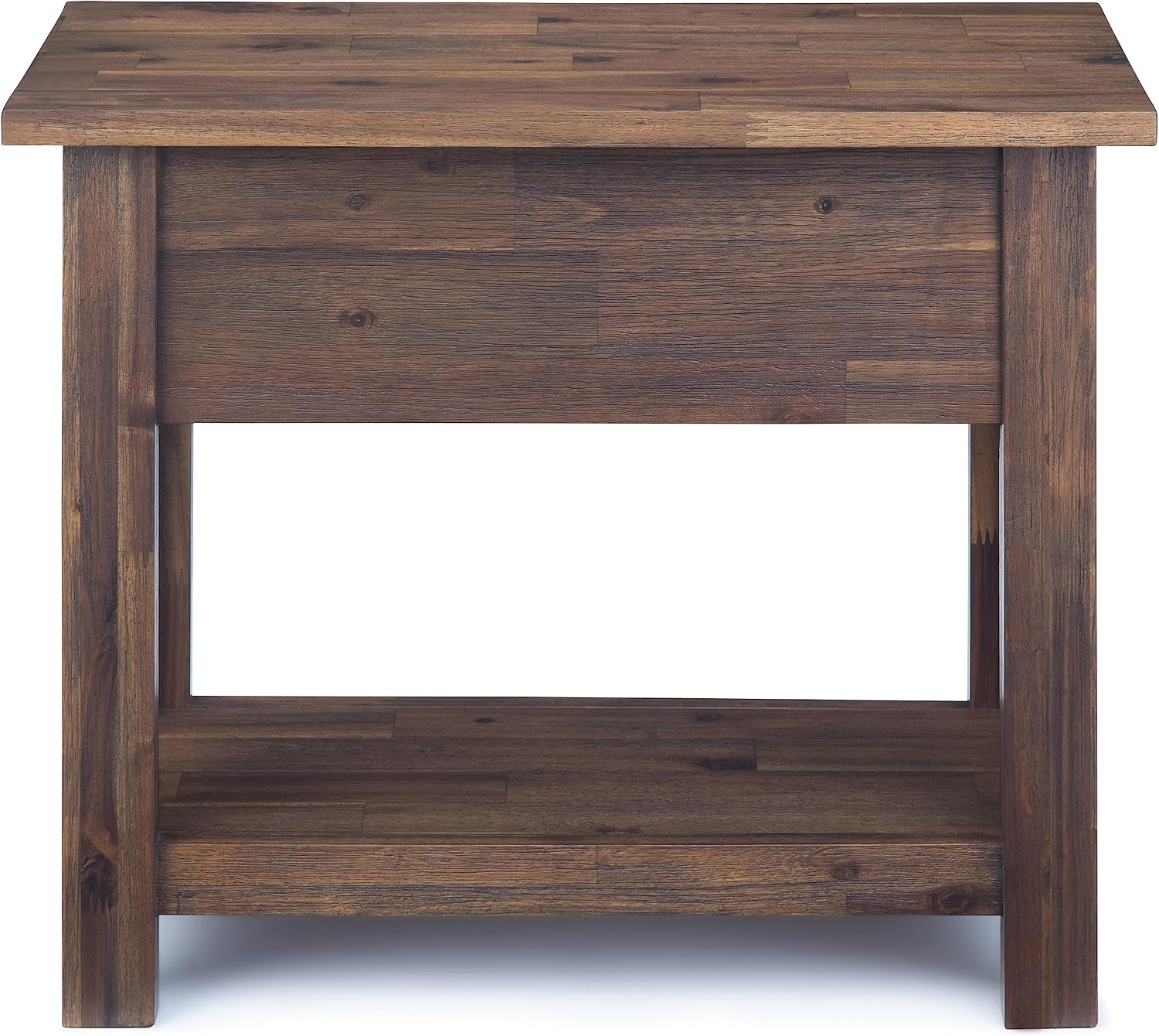 SIMPLIHOME Monroe Solid Acacia 14 inch Wide Rustic Narrow Side Tables in Distressed Charcoal Brown for the Living Room and Bedroom (Set of 2)
