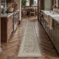 PureCozy 2x8 Washable Runner Rug for Hallway Kitchen Brown Gray Vintage Low Pile Carpet Non Slip Soft Distressed Indoor Floral Accent Retro Long Rug for Laundry Entryway Bathroom Bedroom Living Room