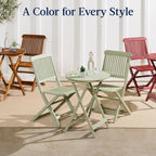 Best Choice Products 3-Piece Acacia Wood Bistro Set, Folding Patio Furniture for Backyard, Balcony, Deck w/ 2 Chairs, Round Coffee Table, Teak Finish - Natural