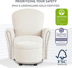 Evolur Vienna Swivel Glider with Ottoman, FSC Certified, Greenguard Gold and JPMA Certified Glider Rocking Chair, 360° Swivel Motion, Ergonomic Design Nursery Glider, Sweet Cream