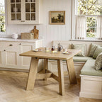 LITTLE TREE 39.37" Square Dining Table for 4, Small Space Kitchen Table with Pedestal Base, Farmhouse Wood Tables for Apartment, Dining Room & Living Room, Ideal for Cafe & Restaurant Use