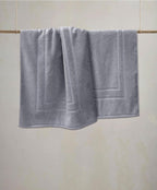 Feather & Stitch 2 Piece Towel Like Bath Mats (30x21 Inch) 100% Cotton Terry Bath Mats, Bathroom Shower Floor Mats [NOT A Bathroom Rug], Soft Absorbent Washable Mats - Grey