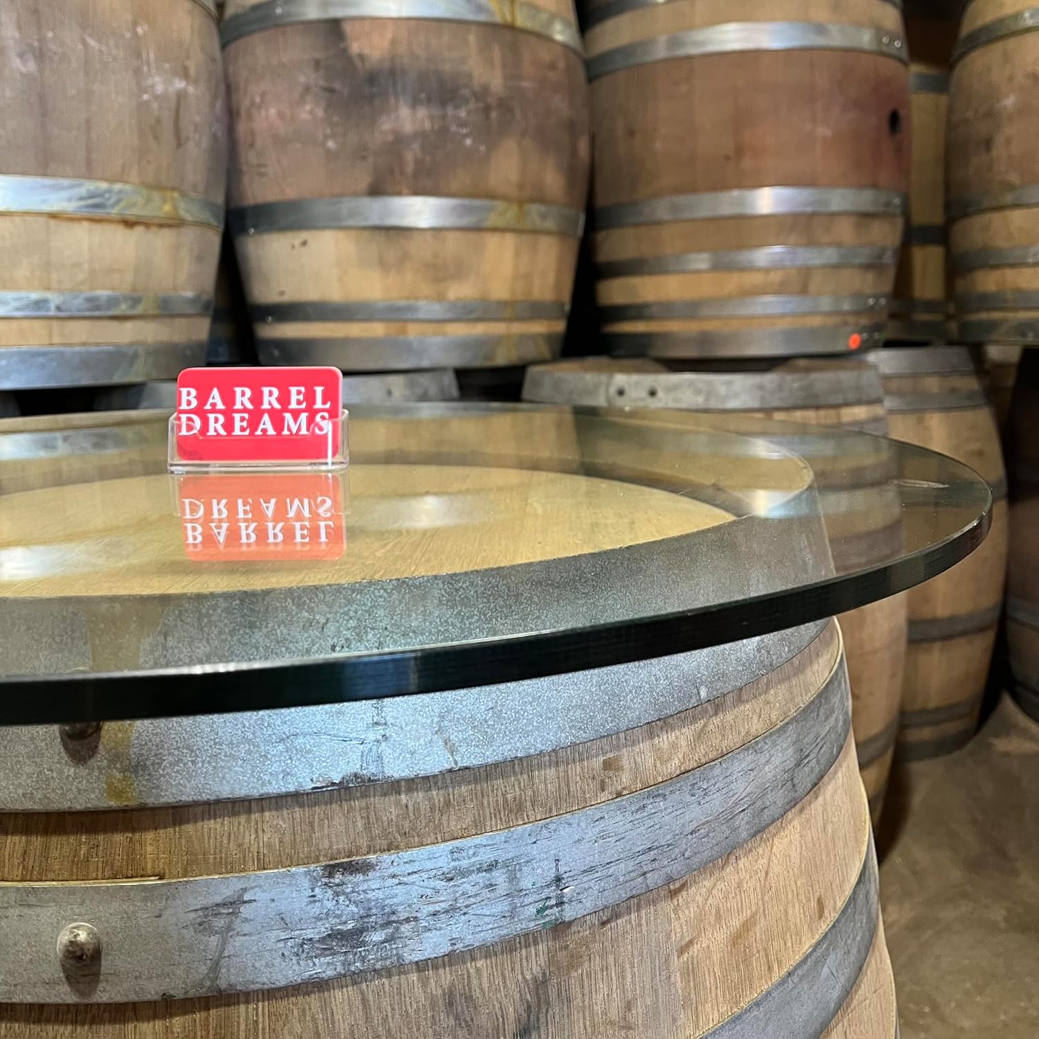 30" Wine Barrel Glass Top