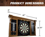 Barrington Woodhaven Dartboard Pub Style with LED Lights, Pre-Assembled | Pre-Assembled LED Pub-Style Dartboard Cabinet With 18" Sisal Board, 6 Steel Tip Darts, And Built-In Dry-Erase Scoreboards.