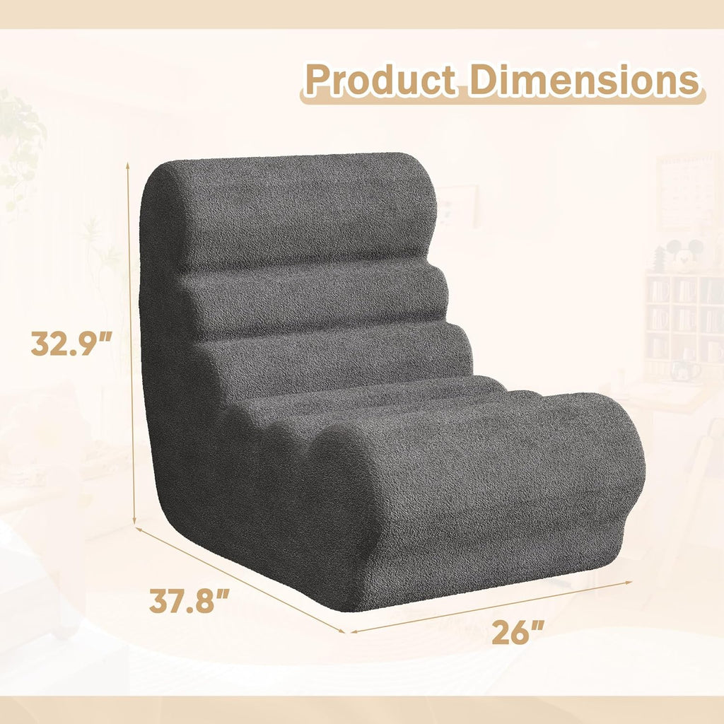 Homall Bean Bag Chair for Adults Memory Foam Bean Bag Chairs, Fireside Chair Comfy Lazy Floor Sofa, Recliner Sofa for Living Rooms and Bedrooms (Grey)