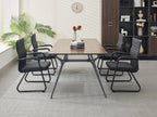 Okeysen Office Guest Chairs Set of 4, Modern Leather Reception Chairs with Mid Back & Sled Base, No-Wheel Desk Chairs for Waiting Room & Conference Room