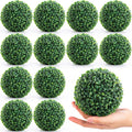 12 Pack Artificial Boxwood Topiary Balls Bulk for Indoor, 5 Inch Small Faux Topiary Plant Fake Hang Decorative Round Greenery Balls for Home Bookshelf Office Table Desk Weeding