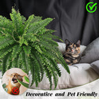 FOREST PRINCE 45" Fake Ferns, Realistic Large Artificial Bush Plants, 2 Artificial Boston Ferns with 59 Fronds for Outdoors Planter Indoor Home Garden Porch Decor