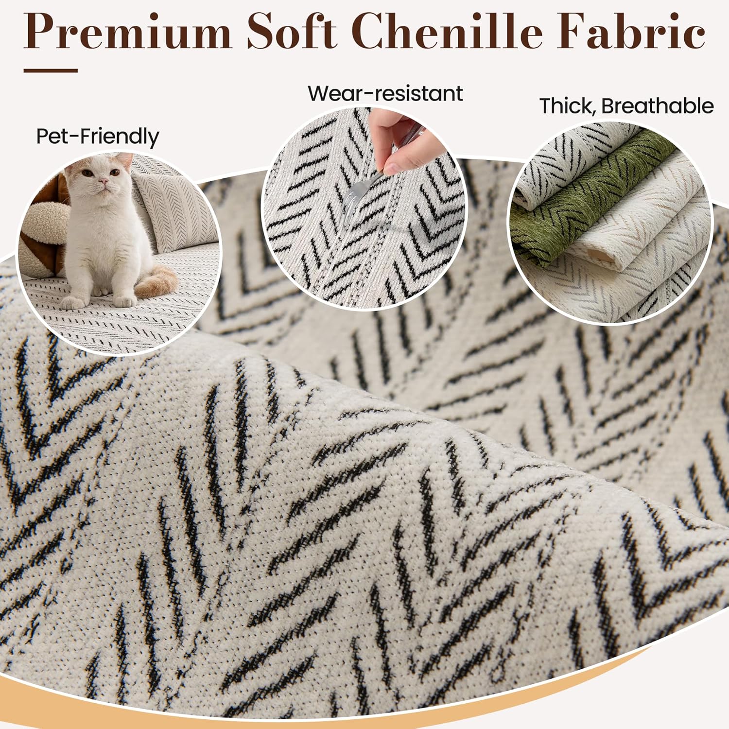 Custom Bay Window Cushions, Window Seat Cushions for Indoor Furniture, Breakfast Nook, Mudroom, Banquette Bench Cushion, Simple and Stylish Herringbone Fabric, Non-Slip & Removable, Pipe Design
