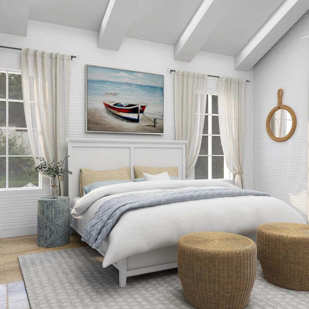 Deco 79 Canvas Sail Boat Framed Wall Art with Silver Frame, 47" x 2" x 36", Multi Colored
