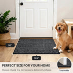 PURRUGS Dirt Trapping Door Mat 20" x 31.5", Non-Slip Machine Washable Entry Rug, Entrance Mat, Indoor Front Door Mat, Super Absorbent Entryway Rug for Muddy Shoes & Paws, Heathered Charcoal