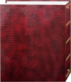 Magnetic Self-Stick 3-Ring Photo Album 100 Pages (50 Sheets), Burgundy Red