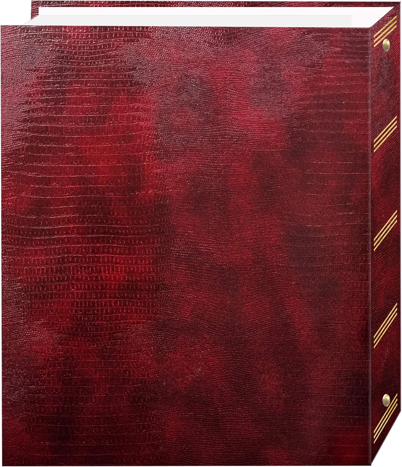 Magnetic Self-Stick 3-Ring Photo Album 100 Pages (50 Sheets), Burgundy Red
