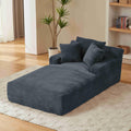 Tmsan Oversized Chaise Lounge Chair Indoor, 78.7" Extra Deep Boneless Corduroy Lounge Couch Bed with 2 Pillows, Single Seat Reading Chairs for Living Room,Bedroom,Apartment,No Assembly Required
