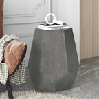 roomfitters Modern Hammered Iron Side Table, Metal End Table for Living Room, Decorative Accent Pedestal, Antique Silver