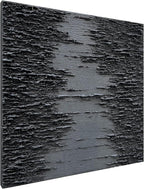 NANKAI Art Hand-Painted Thick Texture Black Canvas Art 24x24 inch Abstract Oil Home Wall Art Deco Painting
