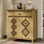 32'' Buffet Cabinet with Storage, Sideboard Cabinet with Drawer and Adjustable Shelf, Modern Accent Storage for Kitchen, Living Room, Entryway, Natural