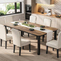 Garvee 78.7 Inch Industrial Dining Table for 6-8 People, Large Dinner Kitchen Tables with Sturdy Metal Frame, Multi-Use for Dining Room Living Room Indoor Restaurant Office Desk (Only Table)