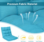 MAT EXPERT 14-Position Floor Chair, Floor Gaming Chair w/Resilience Sponge, Alloy Steel Frame, Padded Bed Couch Recliner, Floor Chair with Back Support for Reading, Meditating (Peacock Blue)