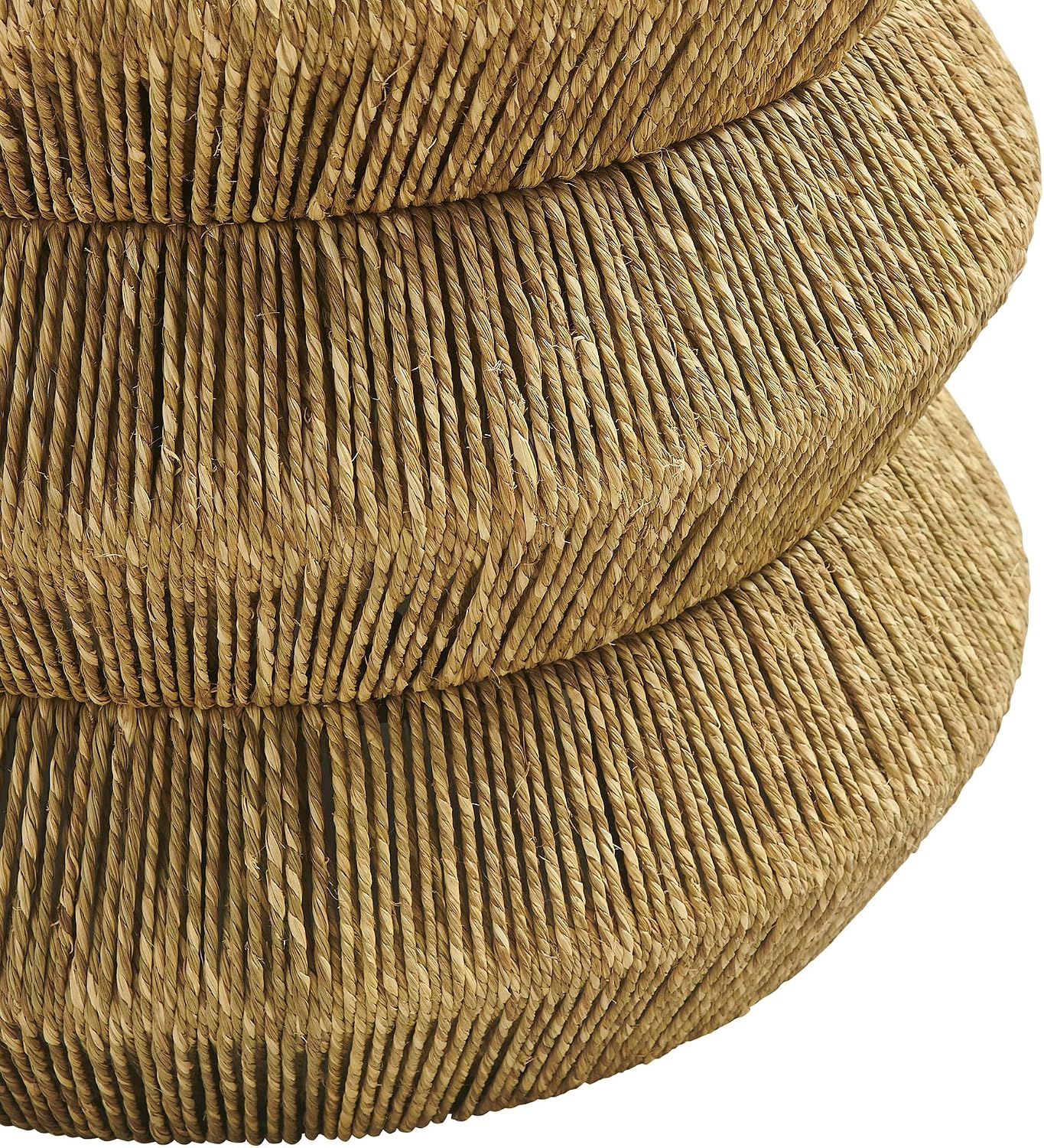 Modway Maris Hand-Woven Seagrass and Wood Round Side Table – 18 Inch Drum End Table for Boho, Coastal, or Modern Living Rooms in Walnut Natural