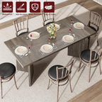 GarveeHome 70.9'' Rectangular Dining Table for 6-8, Wooden Thickened Long Desk, Farmhouse Kichen Table with Sturdy Frame and M-Shaped Legs, for Dining Room, Kitchen, Living Room, Office, Retro Brown