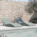 PLUUV HDPE Folding Pool Lounge Chairs Set of 2, Use in Pool Lounge Chairs up to 8-Inches of Water, Pre-Assembled Lounge Chair with Cup Holders, for Hotel, Resort, Poolside, Sun Decks -Light Blue