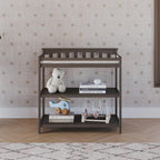 Child Craft London Crib and Changing Table Nursery Set, 2-Piece, Includes 4-in-1 Convertible Crib and Changing Table, Grows with Your Baby (Dapper Gray)