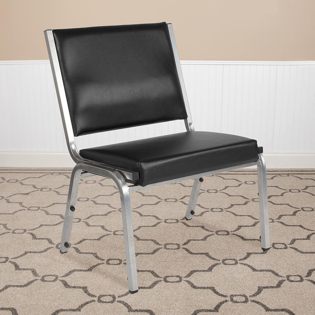 EMMA + OLIVER 950 lb. Rated Black Antimicrobial Vinyl Bariatric Medical Reception Chair