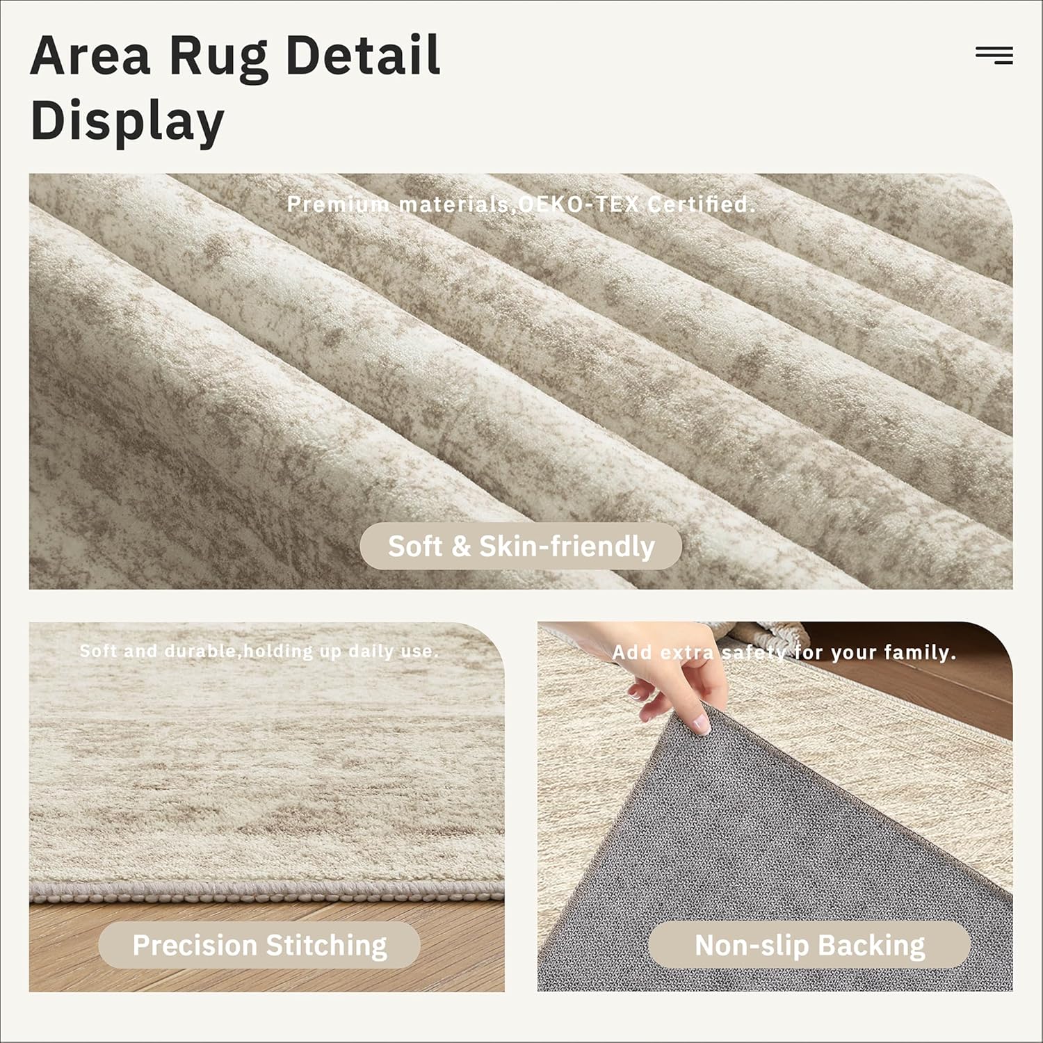 Soalmost Runner Rug 2'x6' Washable Non-Slip Runner Rugs for Kitchen Bathroom Laundry Room Beige Vintage Floor Carpet Runners for Hallway Entryway