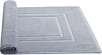 Feather & Stitch 2 Piece Towel Like Bath Mats (30x21 Inch) 100% Cotton Terry Bath Mats, Bathroom Shower Floor Mats [NOT A Bathroom Rug], Soft Absorbent Washable Mats - Grey