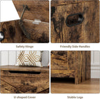 GAOMON Storage Chest, Storage Bench with Safety Hinge, Farmhouse Style Wooden Trunk for Entryway, Bedroom, Living Room, Retro