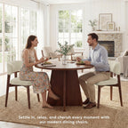 Dining Chairs Set of 4, Modern Upholstered Dining Chairs, Wooden Kitchen Chairs for Dining Room with Ergonomic Curved Backrest