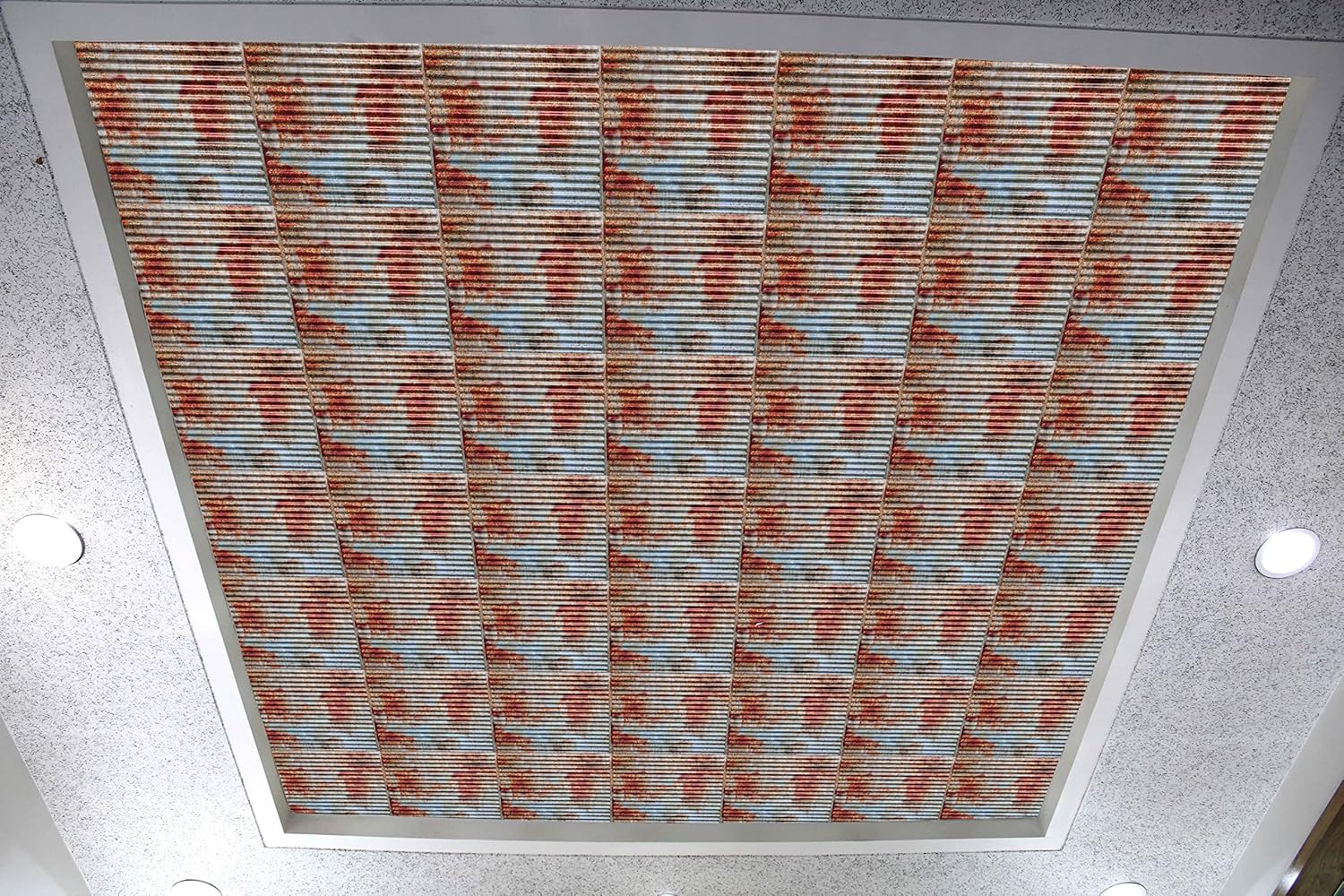 Dundee Deco Rusty Corrugated Old Tin Roof Lay in, PVC 3D Decorative Ceiling Panel, 2 ft X 2 ft (60cm X 60cm), 4 sq ft (0.37 sq m) Each