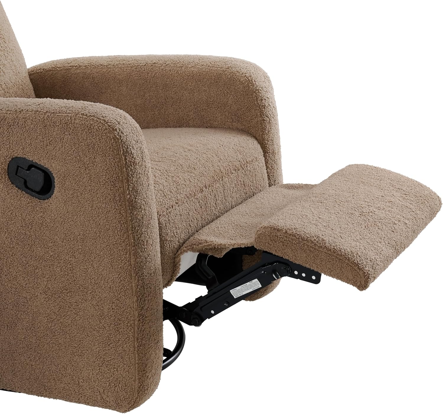 Oxford Baby Snuggly Glider Recliner Rocking Chair 360° Swivel for Nursery and Living Room - Boucle Teddy Brown
