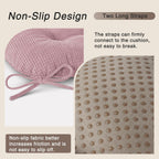 OVOV Dining Chair Cushions Set of 2 Soft Non-Slip Kitchen Chair Pads Tufted Seat Cushion with Ties for Kitchen Dining Room(18" x 16.5" x 3" Light Pink)