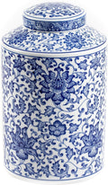 Blue and White Ginger Jar, Ceramic Chinoiserie Decorative Jars for Home, Office, Flower Vase Pocelain, Glossy Vase for Table, Living Room, Bookshelf, Mantle Fireplace, Centerpieces 11"