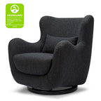 Nursery Works Solstice Swivel Glider in Black Boucle with Black Wood Base, Greenguard Gold Certified and CertiPUR-US® Certified