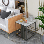 15.7W*15.7D*17.7H inch Solid Marble Coffee Table Sofa Side End Bedside Nightstand Furniture