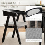 Chogori Wooden Dining Chairs, Modern Dining Room Chairs with Arms and Upholstered Seat, Farmhouse Style Chairs for Kitchen, Dining Room, Living Room (Black, Set of 4)