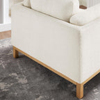 VANOMi Oversized Accent Chair Set of 2, Modern Upholstered Chairs | Boucle Reading Chair with Solid Wood Legs and 400 lbs Capacity, Cozy Seating for Living Room, Bedroom & Office, Ivory White